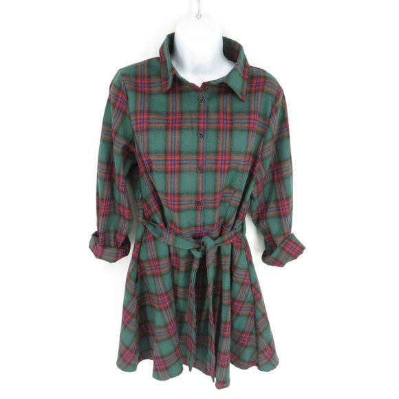 FANCYINN Women's Long Sleeve Plaid Pattern Casual Dress Small - Picture 1 of 5